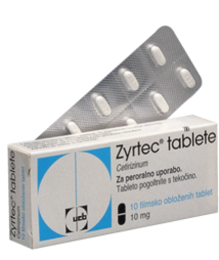 Zyrtec 10 mg, 10 filmsko obloženih tablet Zyrtec 10 mg, 10 filmsko obloženih tablet