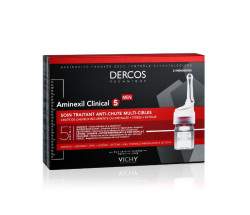 Vichy Dercos Aminexil Clinical 5, nega proti izpadanju las za moške, 21 ampul 