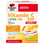Doppelherz Aktiv Vitamin C 500+ cink + D3 direkt, 20 vrečic