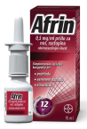 Afrin 0,5 mg/ml, pršilo za nos, raztopina, 15 ml