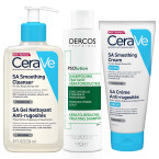 Vichy + Cerave protokol za suho in grobo kožo, nagnjeno k luskavici, 200 ml + 236 ml + 177 ml