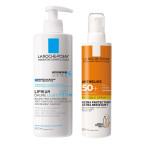 La Roche-Posay Lipikar protokol za suho kožo, nagnjeno k dermatitisu (nega in zaščita pred soncem), 400 ml + 200 ml