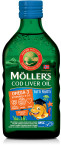 Moller's Olje iz jeter polenovke s sadnim okusom tutti frutti, 250 ml