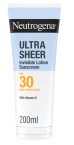 Neutrogena Ultra Sheer nevidni vlažilni losjon za zaščito pred soncem za obraz in telo - ZF 30, 200 ml