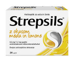 Strepsils 0,6 mg/1,2 mg z okusom medu in limone, 24 pastil