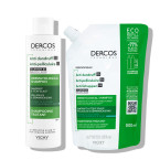 Vichy Dercos protokol proti prhljaju za normalne in mastne lase, 200 ml, refil 500 ml