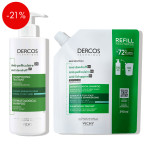 Vichy Dercos, šampon proti prhljaju za normalne in mastne lase, 390 ml + eco refill 390 ml
