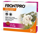 Frontpro 11 mg žvečljive tablete za pse z okusom govedine 2 - 4 kg, 3 žvečljive tablete 