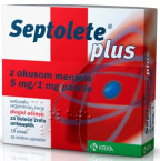 Septolete Plus 5 mg/1 mg z okusom mentola, 18 pastil