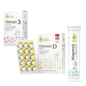 Vitamin D, Magnezij 300 mg, Omega 3 -25 %