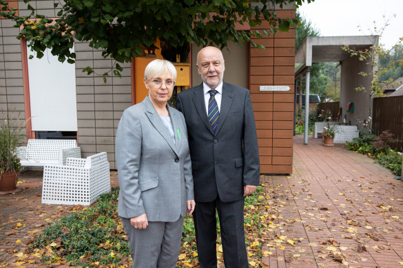 Predsednica Republike Slovenije Nataša Pirc Musar in direktor Hiše Ljubhospic dr. Marjan Sedej