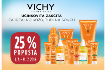 Vichy Ideal Soleil 25 % ugodneje v juliju