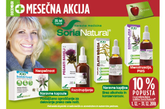 Izbrani izdelki Soria Natural 10 % ugodneje v mesecu decembru