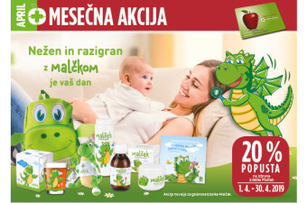 Izdelki linije Malček 20 % ugodneje v mesecu aprilu Izdelki linije Malček 20 % ugodneje v mesecu aprilu