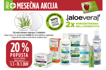 Aloe vera X2 ugodneje v mesecu juliju Aloe vera X2 ugodneje v mesecu juliju