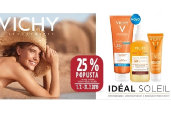 25 % popusta na vse izdelke VICHY IDEAL SOLEIL 25 % popusta na vse izdelke VICHY IDEAL SOLEIL