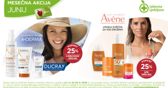 Sončne linije Avene, A-Derma in Ducray -25 %