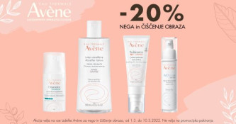 Avene izdelki za nego in čiščenje obraza -20 %