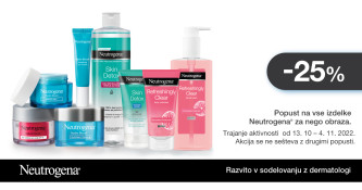 Neutrogena izdelki za nego obraza -25% 