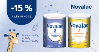 15 % popusta na Novalac 2 (400g, 800g) in 3 (400g)