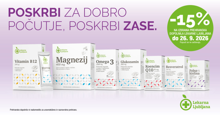 Izbrana prehranska dopolnila Lekarna Ljubljana -15 %
