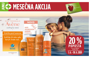 Izdelki Avene Sun 20 % ugodneje Izdelki Avene Sun 20 % ugodneje