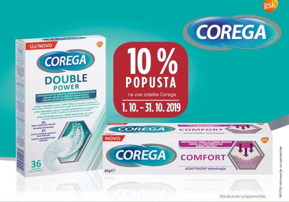 10% popusta na vse izdelke Corega 10% popusta na vse izdelke Corega